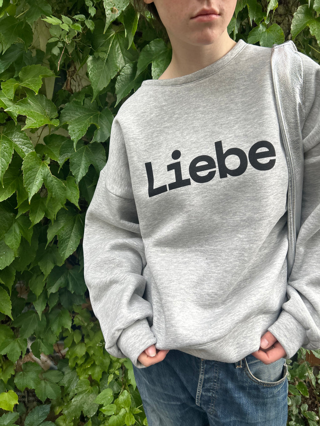 Liebe sweatshirt Pullover grey
