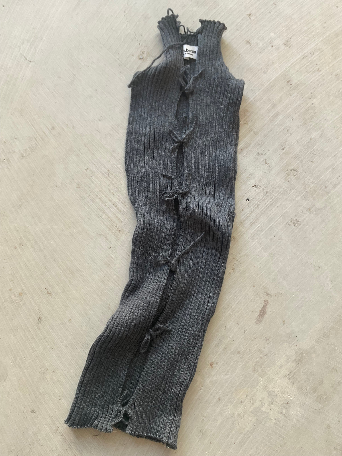 Merino Wool Ribbed Tie-Front Top