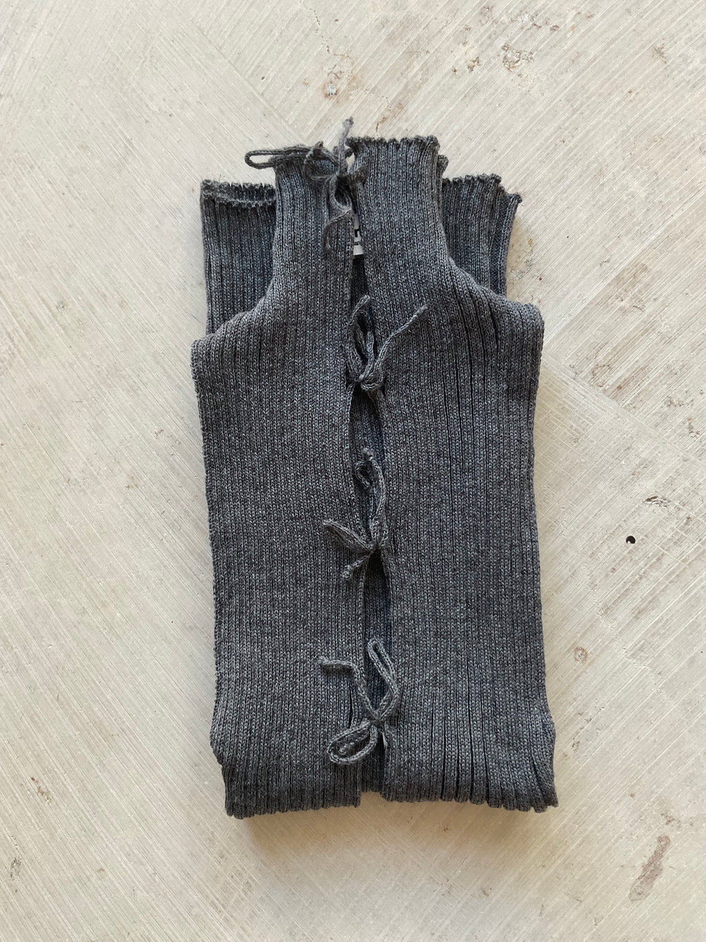 Merino Wool Ribbed Tie-Front Top