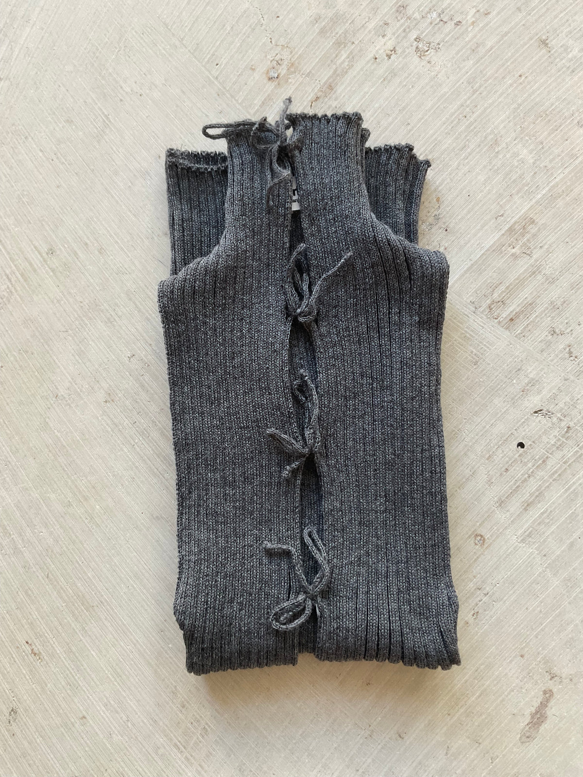 Merino Wool Ribbed Tie-Front Top