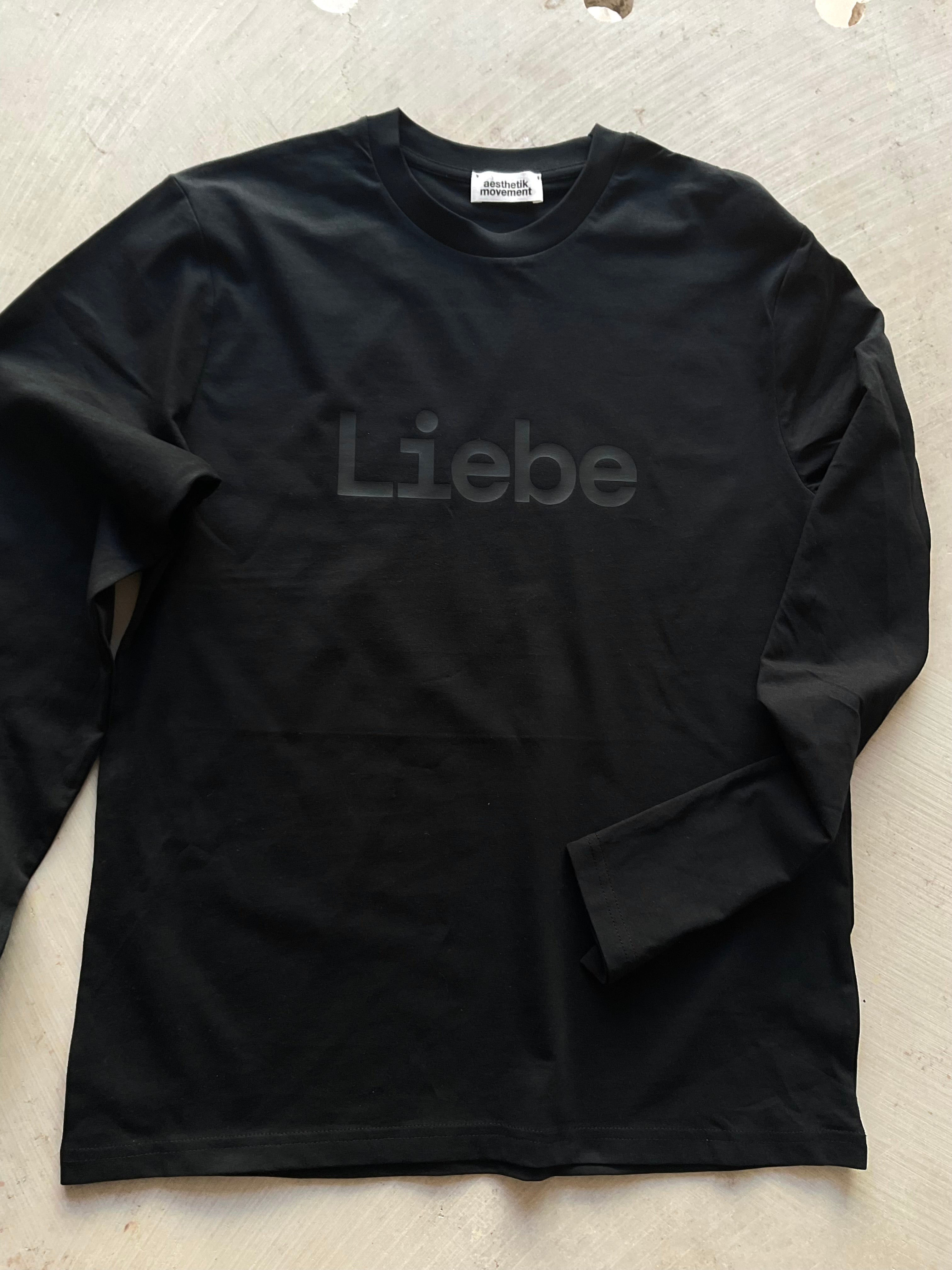 Liebe Long Sleeve – organic cotton black with black letters