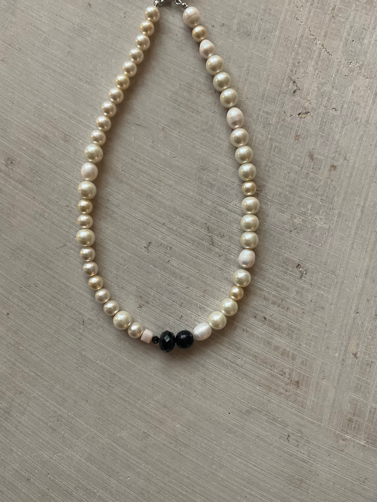 Freshwater Pearl & glass bead Necklace – One of a Kind no 06