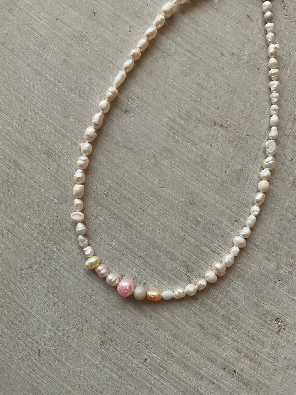 Freshwater Pearl & blue glass bead Necklace – One of a Kind no 08