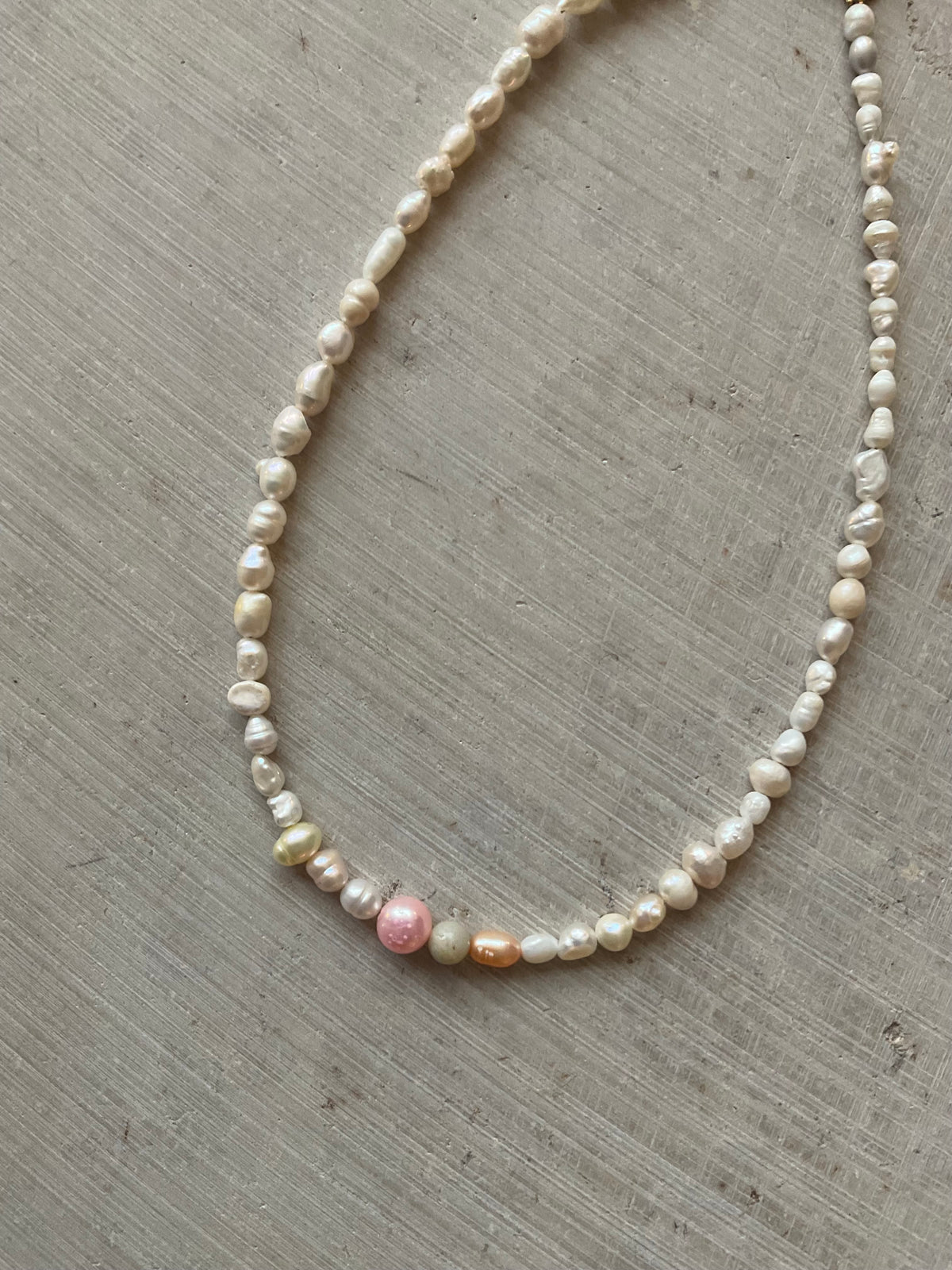 Freshwater Pearl & blue glass bead Necklace – One of a Kind no 08