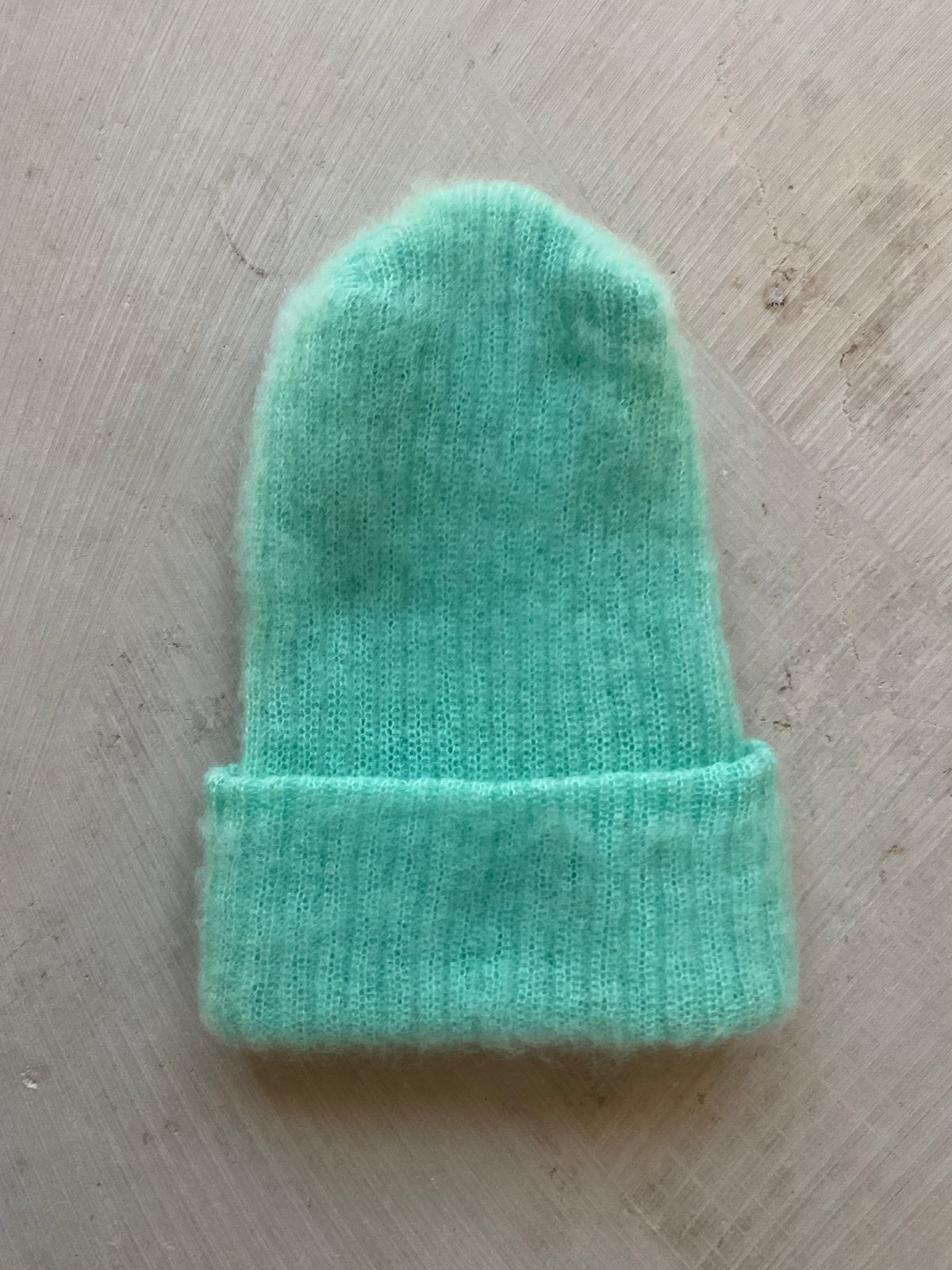 Kid Mohair Blend Beanie – Double Layer mint