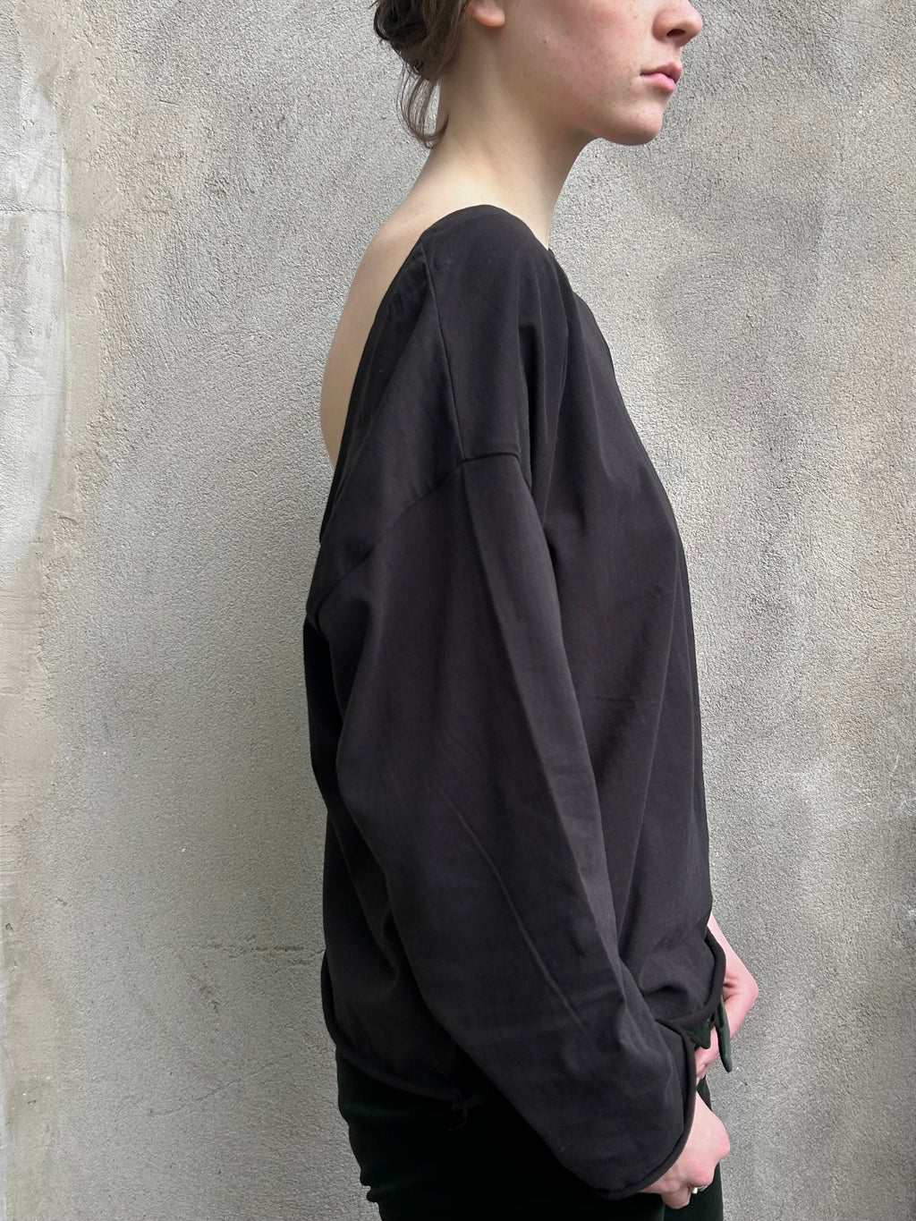 Bella Top — Open Back (Brushed Cotton) black