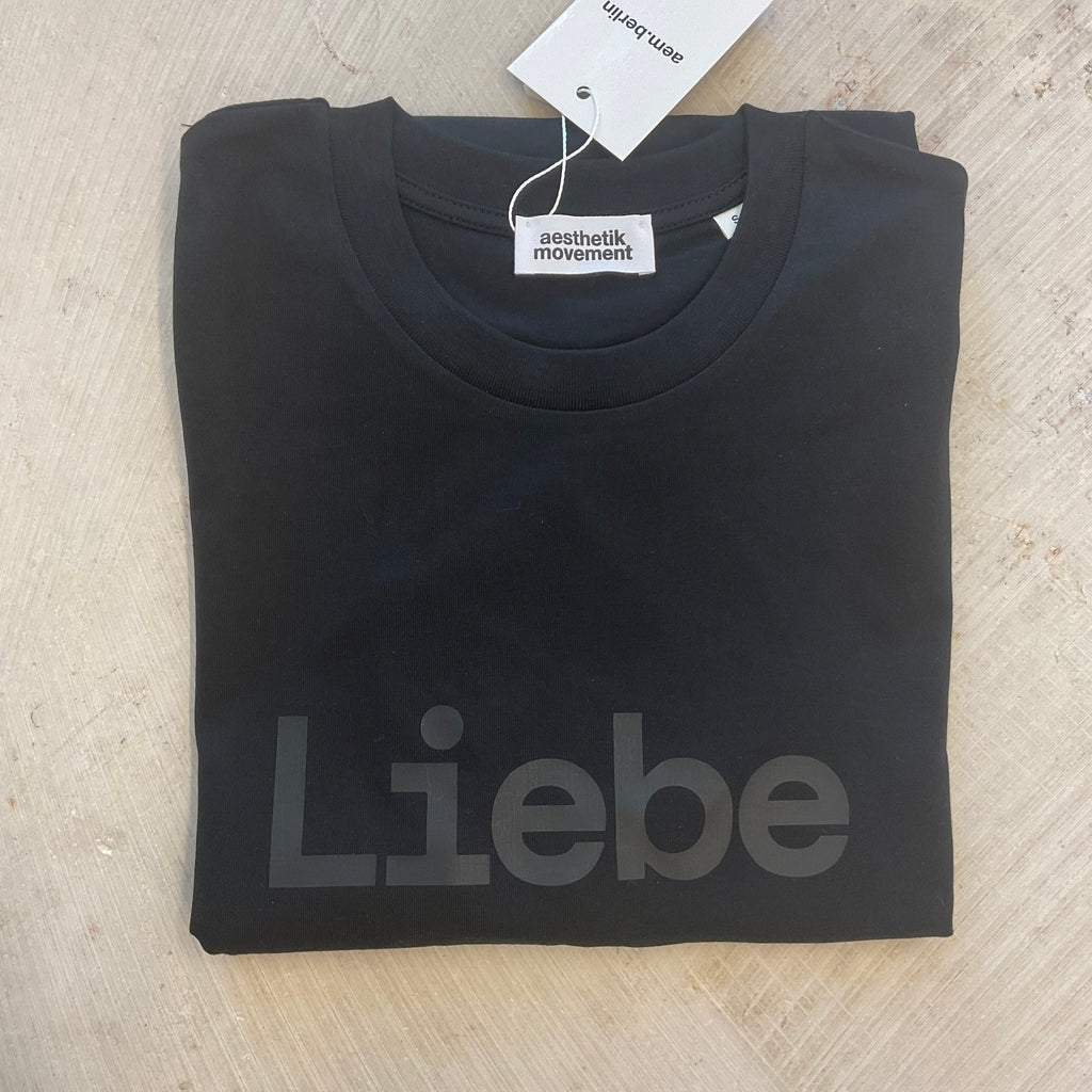 AEM  tshirt LIEBE black with black letters