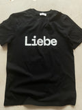 AEM  tshirt LIEBE black with white letters