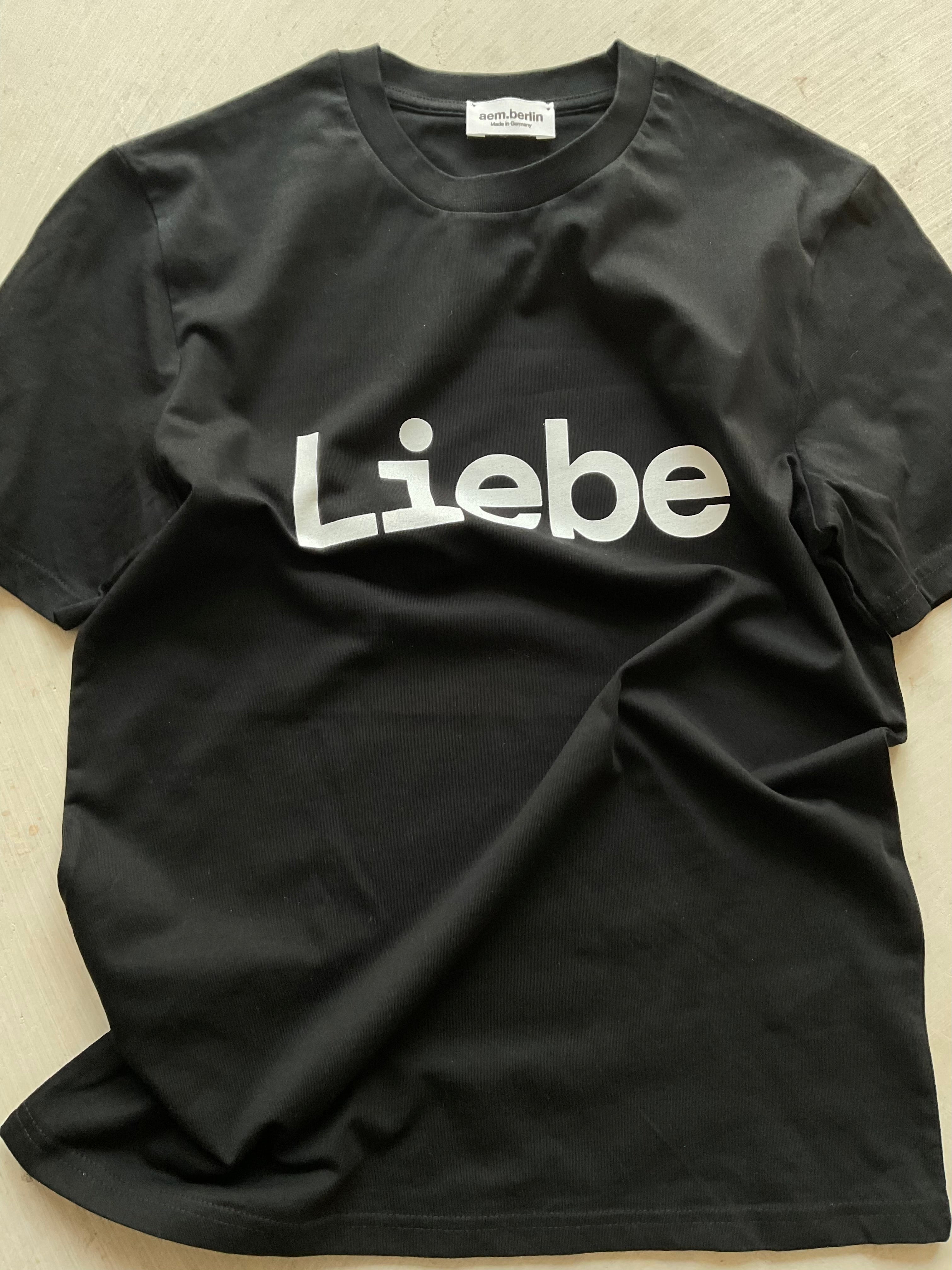 AEM  tshirt LIEBE black with white letters