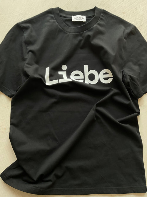 AEM  tshirt LIEBE black with white letters