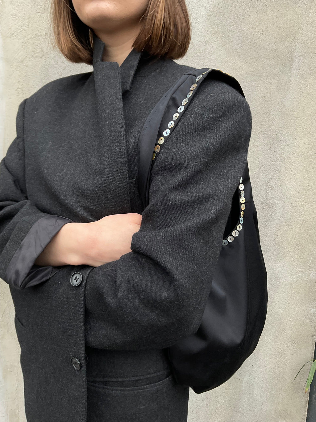 Moonlight Hobo Black Satin