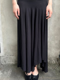 Cora Asymmetrical Viscose Midi Skirt – black