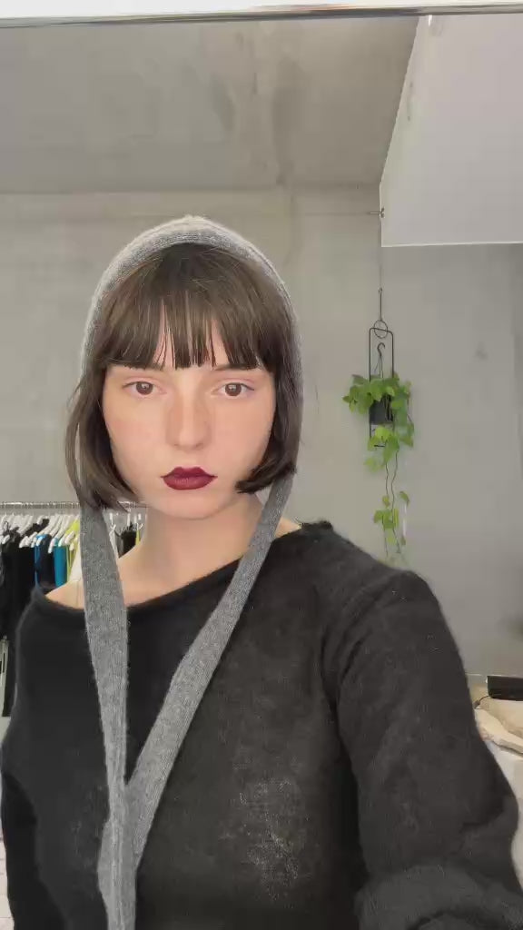 Merino Wool Bonnet -Handmade in Berlin grey