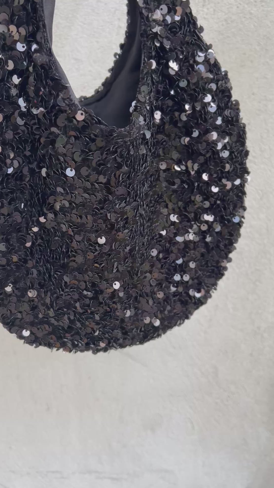 Mini Moonlight Hobo – Velvet Sequin Handbag