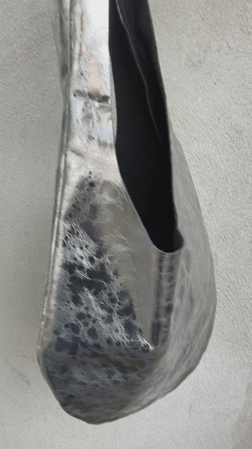 Silver Leather Hobo Bag – One of a Kind