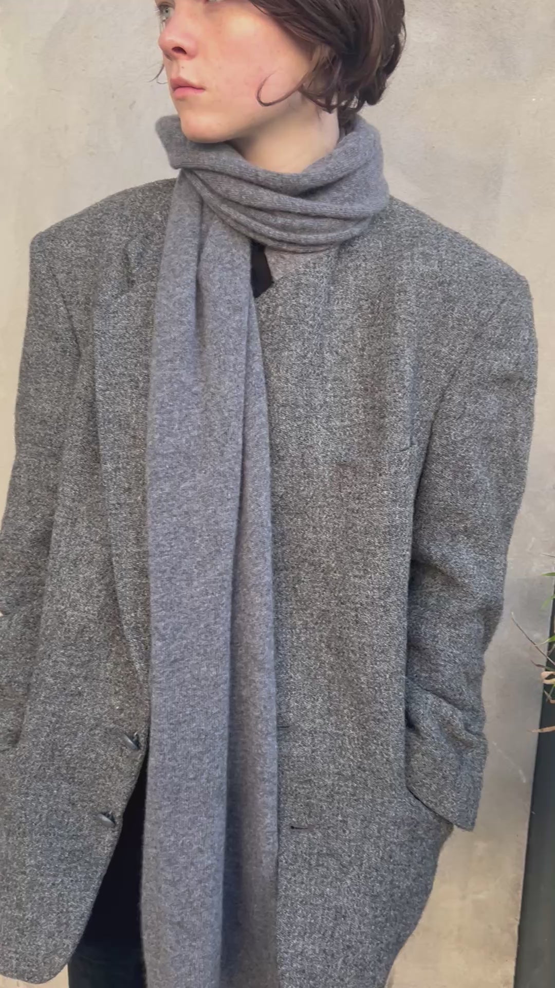 Classic Baby Merino Scarf Grey Scarf