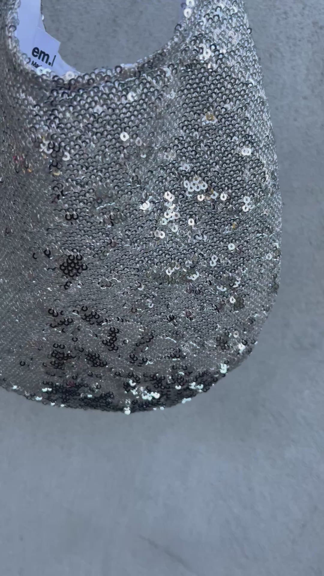 Mini Moonlight Hobo – Silver Sequin Handbag | Limited Edition