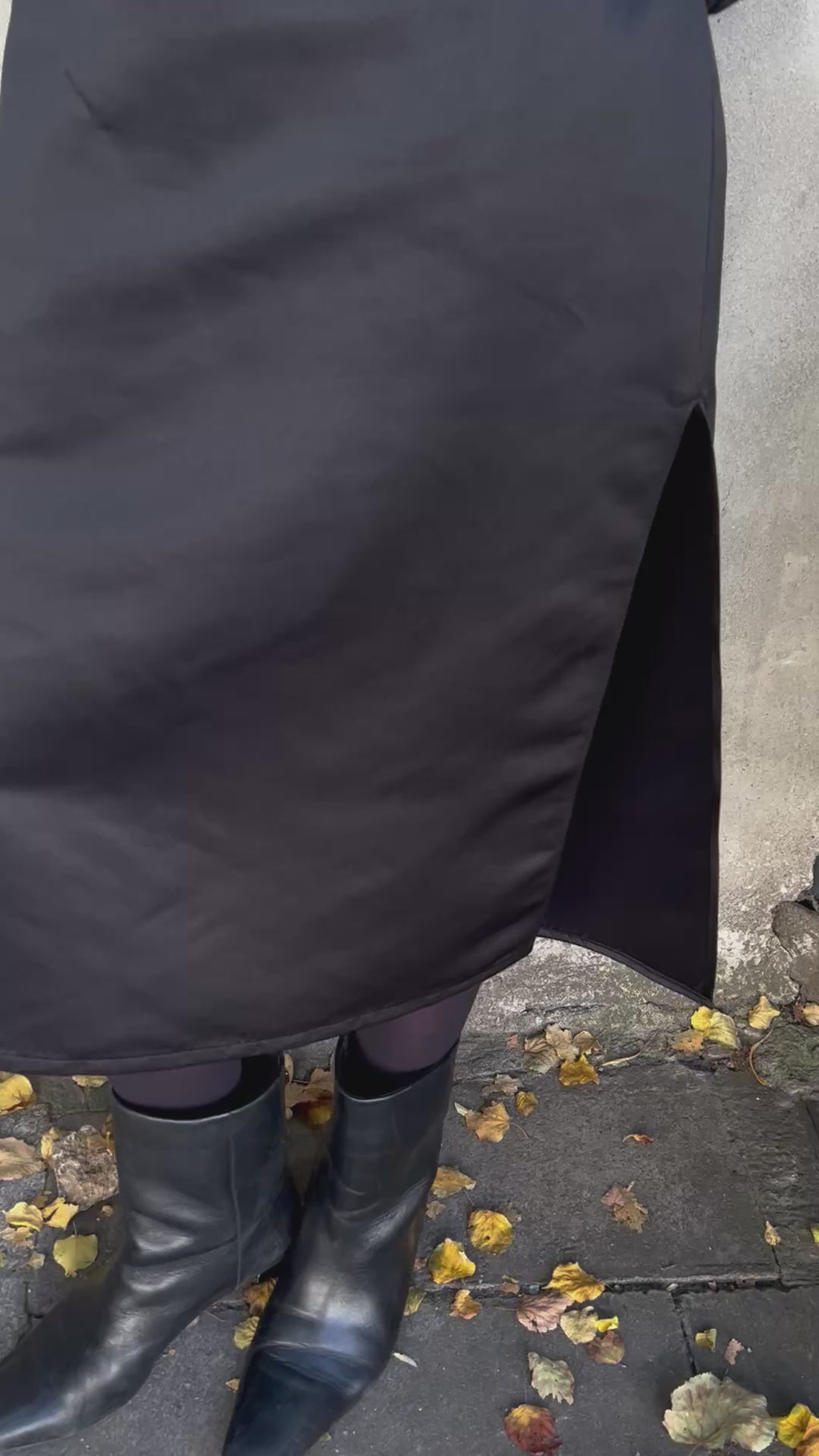 Lotta Black Satin Skirt