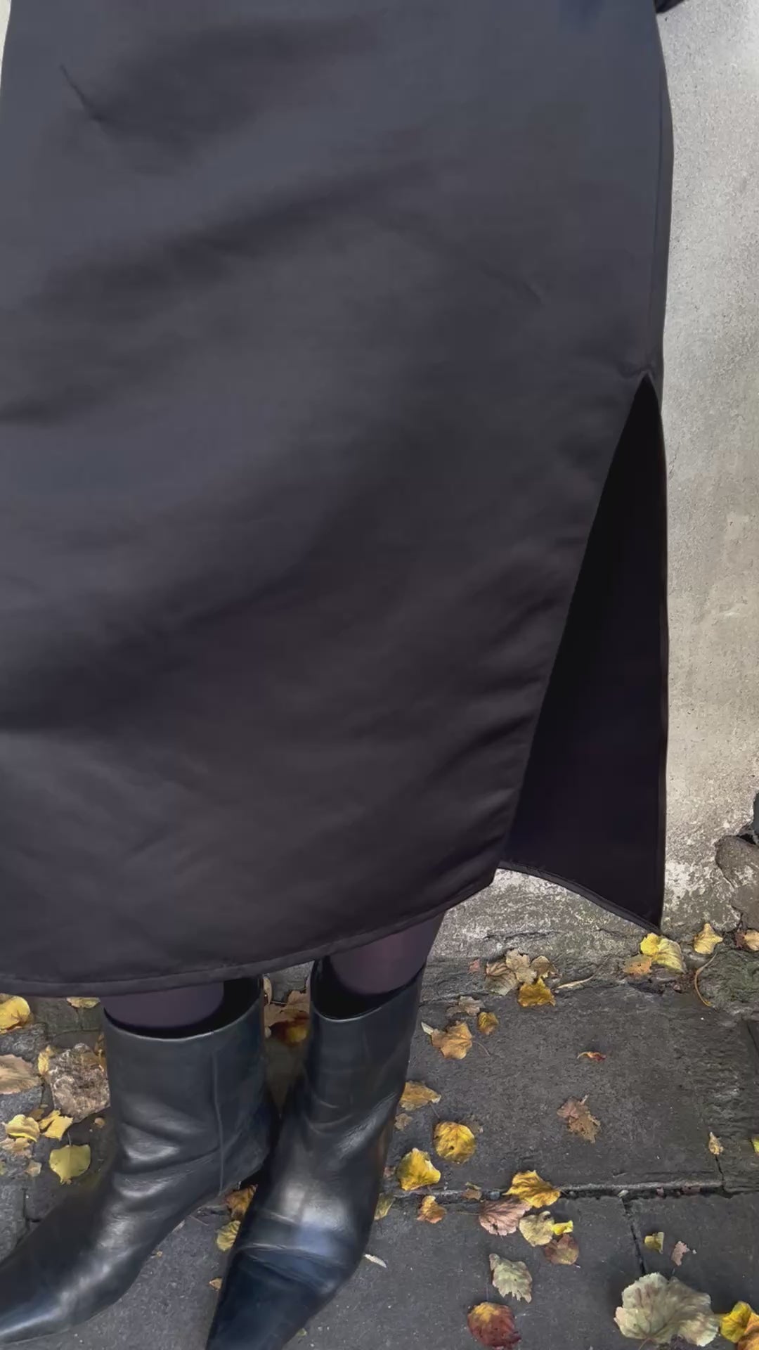 Lotta Black Satin Skirt