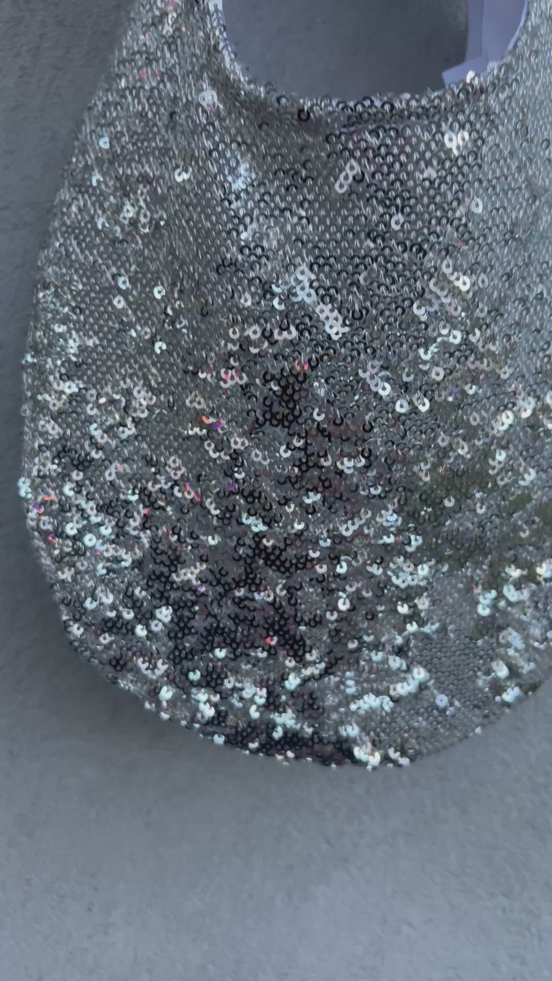 Mini Moonlight Hobo – Silver Sequin Handbag | Limited Edition